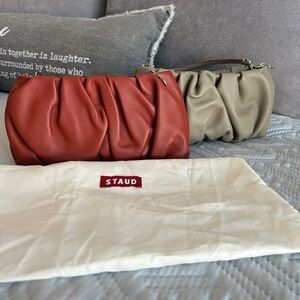 Staud Bean Convertible Leather Clutch Bag